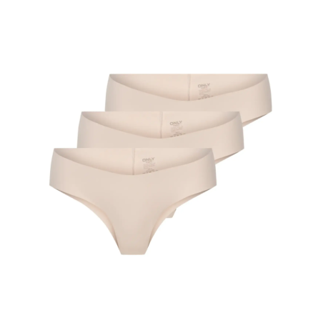ONLY Tracy V-cut Cheeky 3-pak Trusser - Peach Taffy