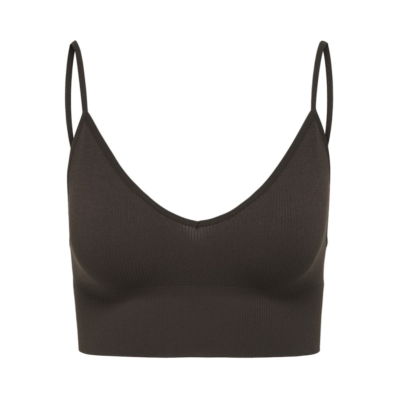 ONLY Vicky Rib Seamless Top - Seal Brown