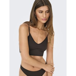 ONLY Vicky Rib Seamless Top - Seal Brown