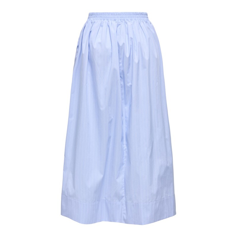 JDY Mio Højtaljede Midi Nederdel - Cashmere Blue / Cloud Dancer