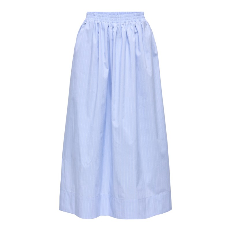 JDY Mio Højtaljede Midi Nederdel - Cashmere Blue / Cloud Dancer