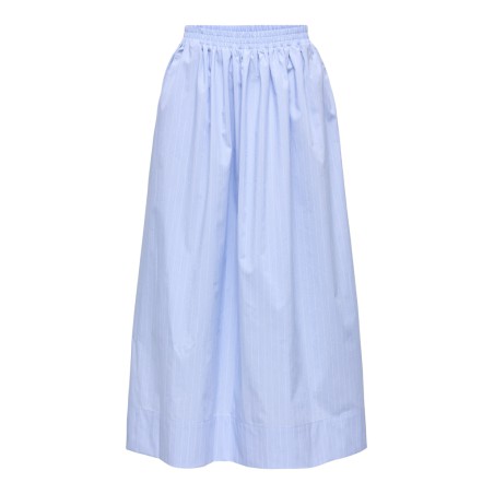 JDY Mio Højtaljede Midi Nederdel - Cashmere Blue / Cloud Dancer