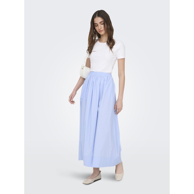 JDY Mio Højtaljede Midi Nederdel - Cashmere Blue / Cloud Dancer