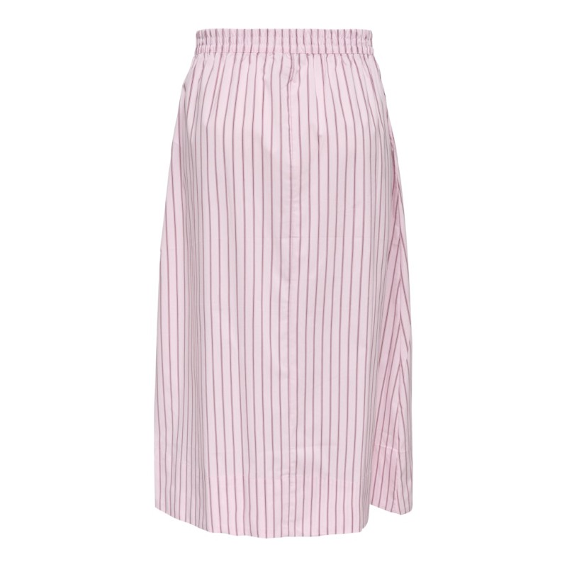 JDY Mio Højtaljede Midi Nederdel - Chalk Pink / Fig