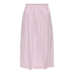 JDY Mio Højtaljede Midi Nederdel - Chalk Pink / Fig