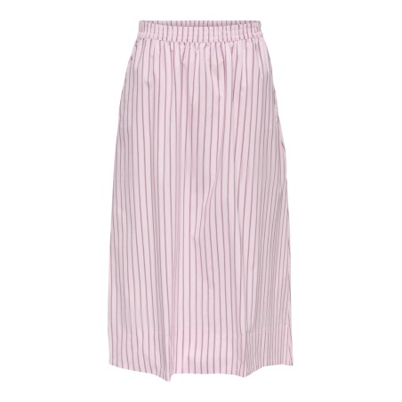 JDY Mio Højtaljede Midi Nederdel - Chalk Pink / Fig