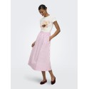 JDY Mio Højtaljede Midi Nederdel - Chalk Pink / Fig
