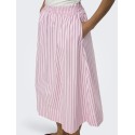 JDY Mio Højtaljede Midi Nederdel - Chalk Pink / Fig