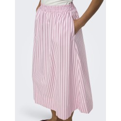 JDY Mio Højtaljede Midi Nederdel - Chalk Pink / Fig