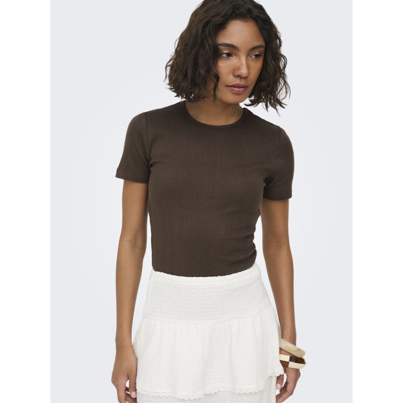 JDY Salsa Mia S/S Top - Chocolate Brown