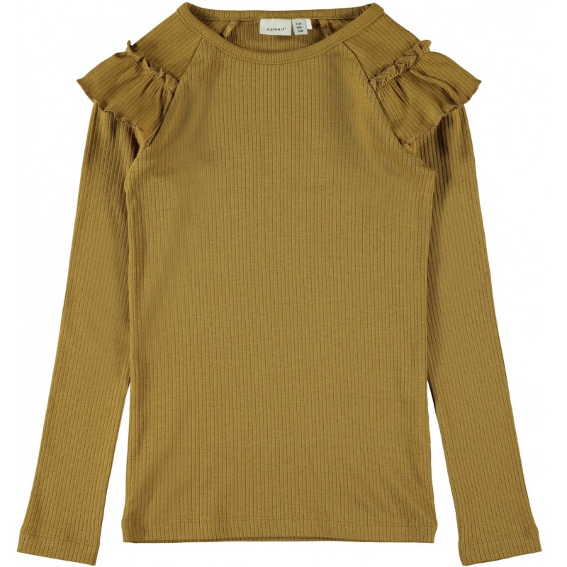 Name it Mini Pige - Langærmet Rib T-shirt | Flæser | thebestbuy.dk