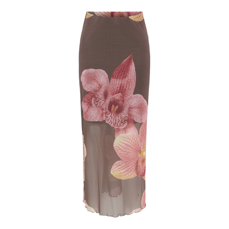 JDY Lea Mesh Mellem Talje Lang Nederdel - Bracken