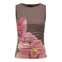JDY Lea Mesh Rouching Top - Bracken