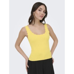 JDY Nanna Scallip Edge Strik Top - Pale Banana