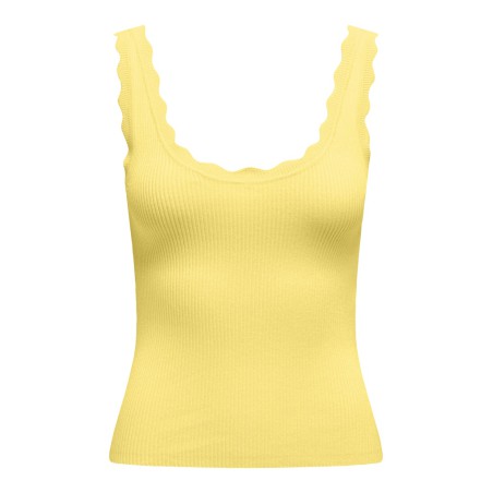 JDY Nanna Scallip Edge Strik Top - Pale Banana