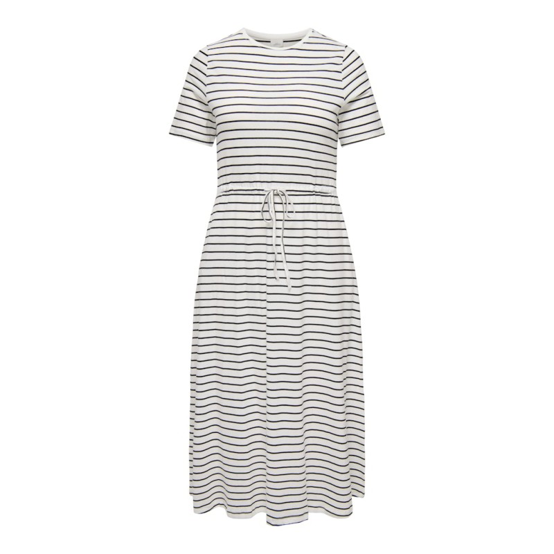 ONLY CARMAKOMA Bloom Kortærmet Maxi Kjole - Cloud Dancer