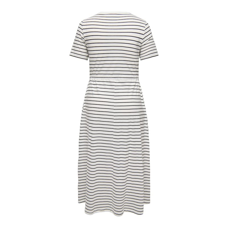 ONLY CARMAKOMA Bloom Kortærmet Maxi Kjole - Cloud Dancer