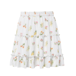 PIECES Emma Højtaljede Kort Nederdel - Bright White