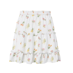 PIECES Emma Højtaljede Kort Nederdel - Bright White