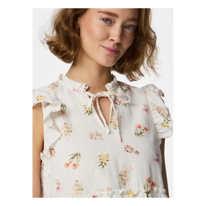 PIECES Emma Binde Snor Top - Bright White