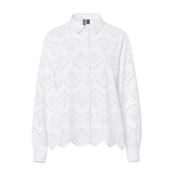 PIECES Vilde Langærmet Skjorte - Bright White