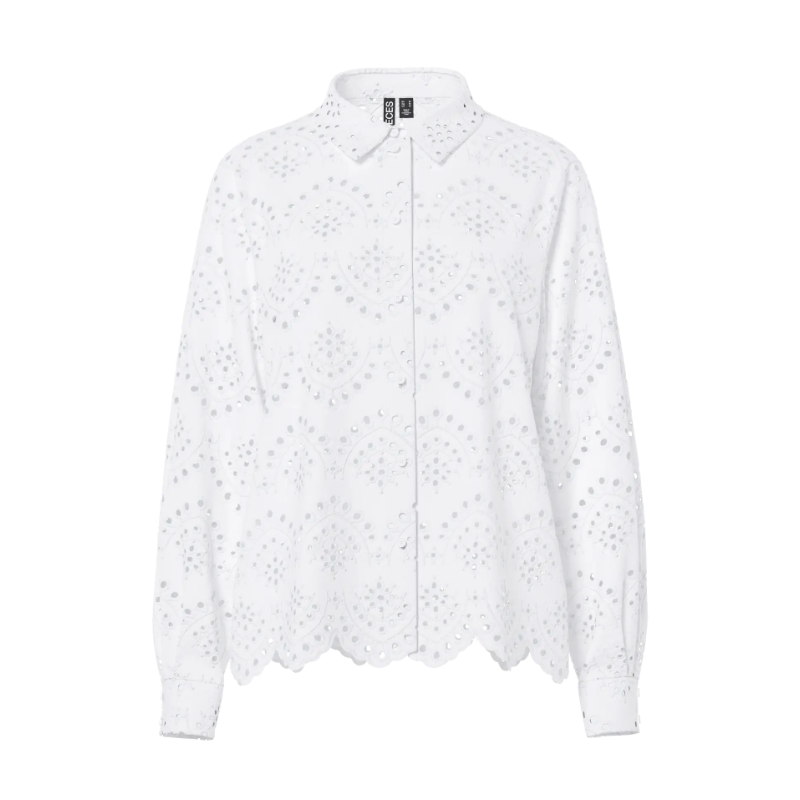 PIECES Vilde Langærmet Skjorte - Bright White