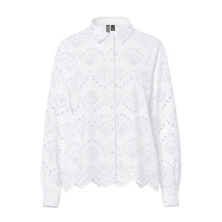 PIECES Vilde Langærmet Skjorte - Bright White