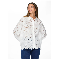 PIECES Vilde Langærmet Skjorte - Bright White