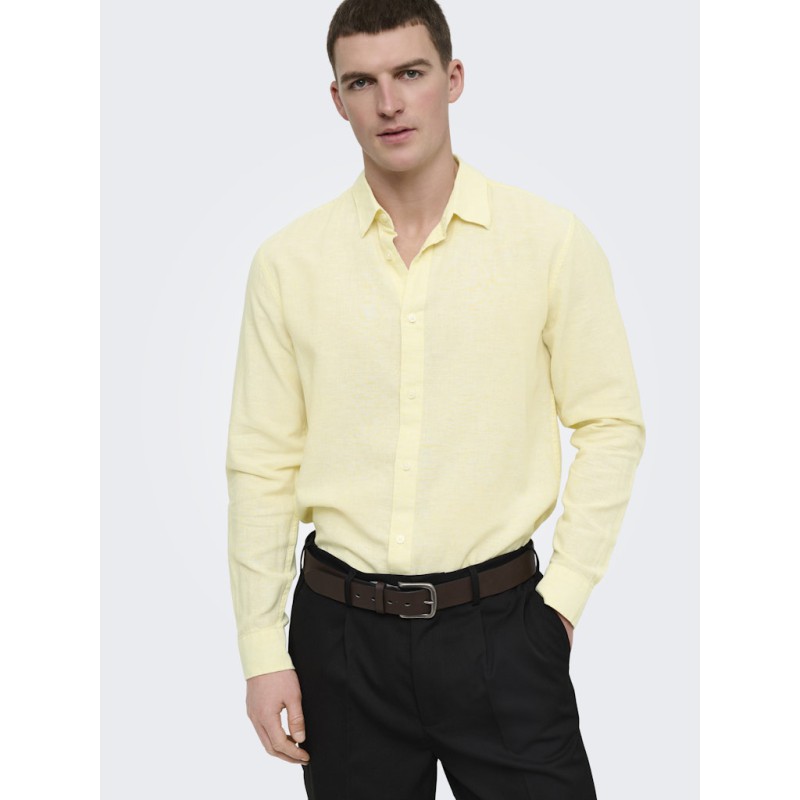 ONLY & SONS Caiden Hør Skjorte - Pastel Yellow