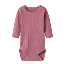 NAME IT Baby Hallie Langærmet Bodystocking - Mesa rose