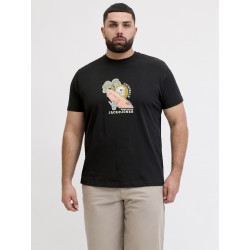 JACK & JONES Plus Cassis Skelet T-shirt - Sort