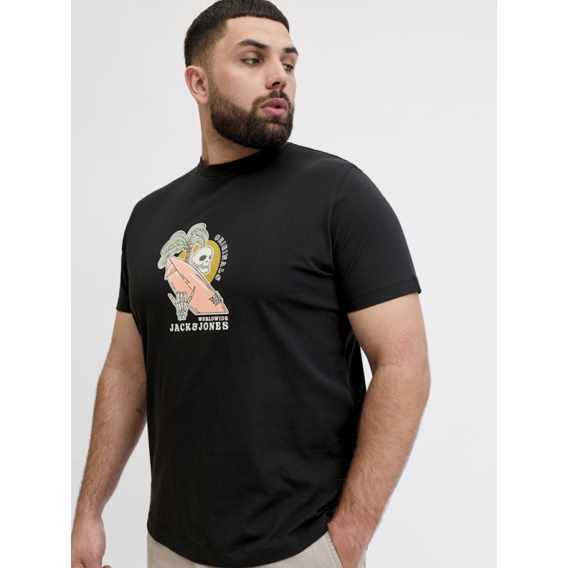 JACK & JONES Plus Cassis Skelet T-shirt - Sort