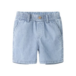 NAME IT Mini Ryan Stribet Denim Shorts - Light Blue Denim