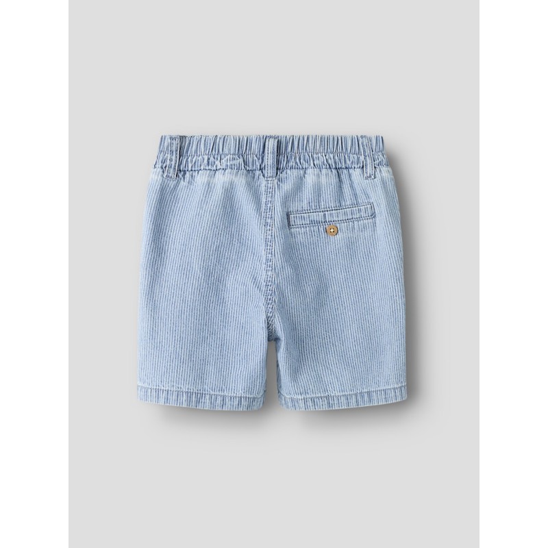 NAME IT Mini Ryan Stribet Denim Shorts - Light Blue Denim