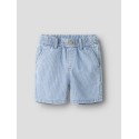 NAME IT Mini Ryan Stribet Denim Shorts - Light Blue Denim