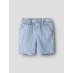 NAME IT Mini Ryan Stribet Denim Shorts - Light Blue Denim