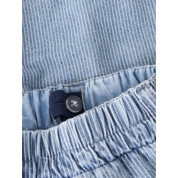 NAME IT Mini Ryan Stribet Denim Shorts - Light Blue Denim