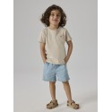 NAME IT Mini Ryan Stribet Denim Shorts - Light Blue Denim