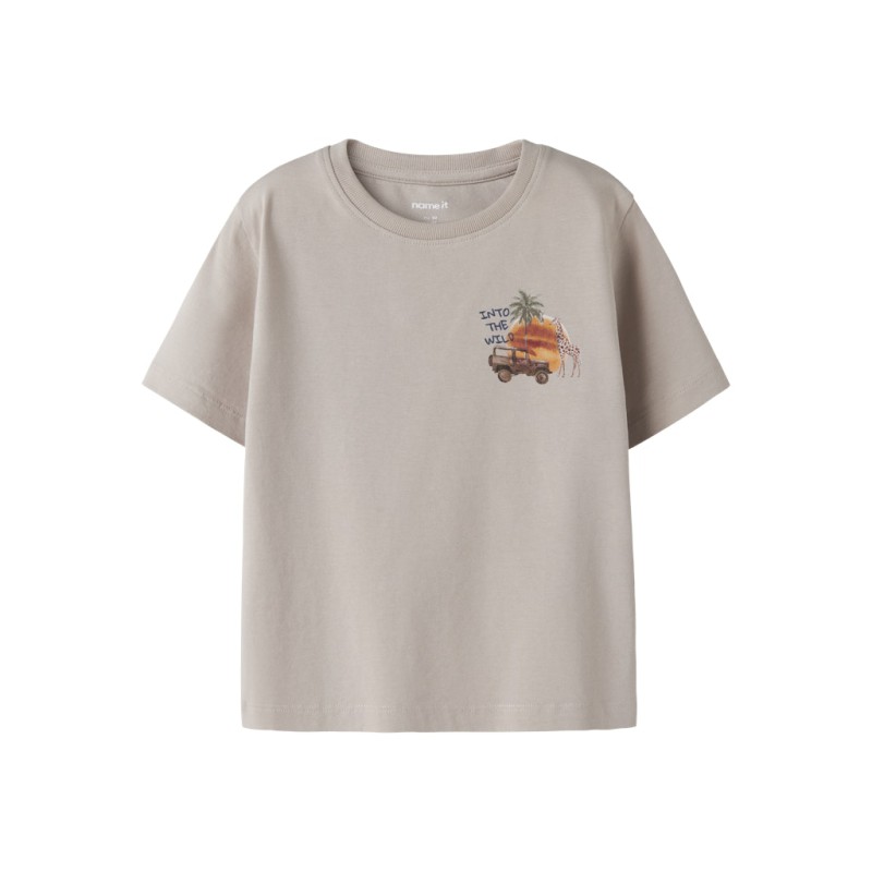 NAME IT Mini Hugo Kortærmet T-shirt - Chateau gray