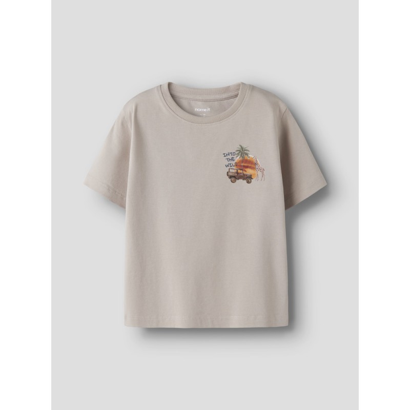 NAME IT Mini Hugo Kortærmet T-shirt - Chateau gray