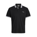 JACK & JONES PLUS Fusion light branding kortærmet polo -  Black