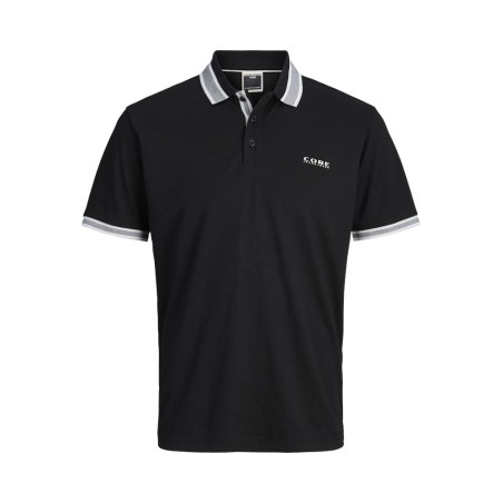 JACK & JONES PLUS Fusion light branding kortærmet polo -  Black