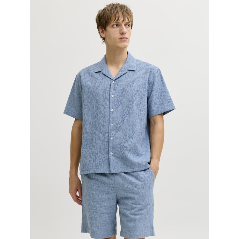 JJ REBEL Haven resort kortærmet t-shirt - Faded Denim