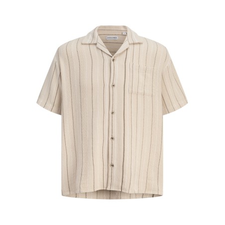 JACK & JONES Bradley kortærmet stribet skjorte - Moonbeam