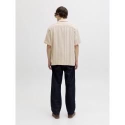 JACK & JONES Bradley kortærmet stribet skjorte - Moonbeam