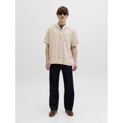 JACK & JONES Bradley kortærmet stribet skjorte - Moonbeam