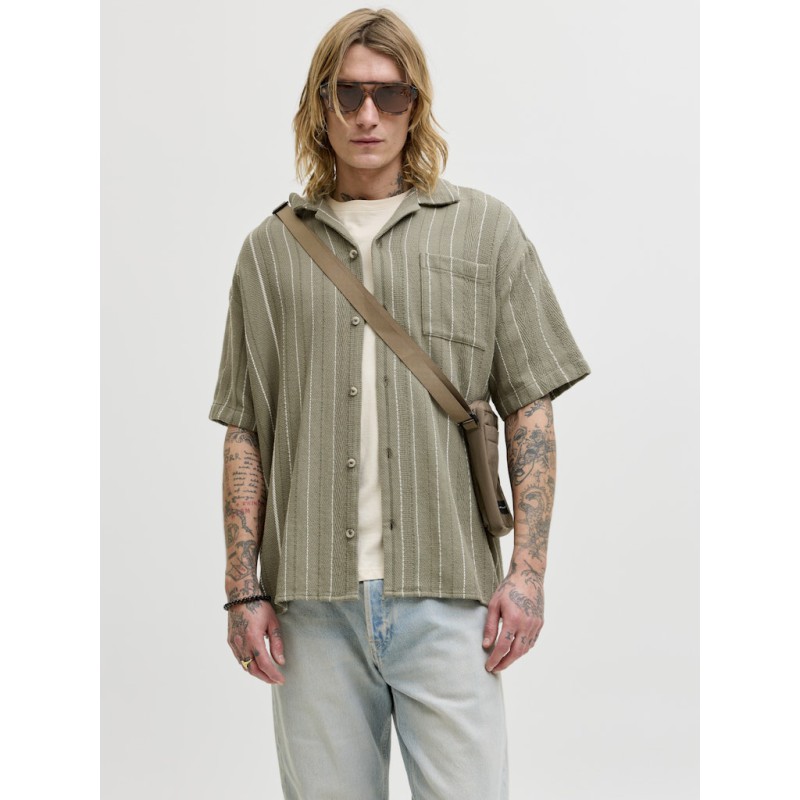 JACK & JONES Bradley kortærmet stribet skjorte - Vetiver