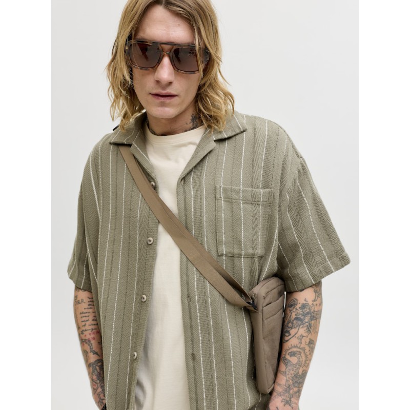 JACK & JONES Bradley kortærmet stribet skjorte - Vetiver