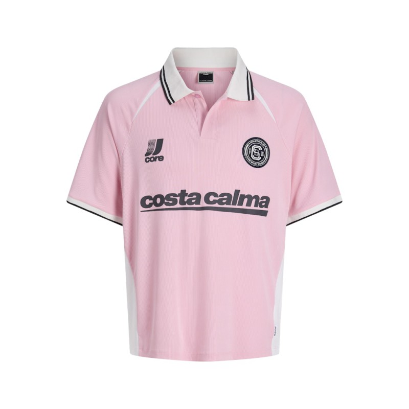 JACK & JONES Junior Club Ribbede S/S Løs Football Polo - Sweet Lilac