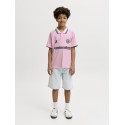 JACK & JONES Junior Club Ribbede S/S Løs Football Polo - Sweet Lilac